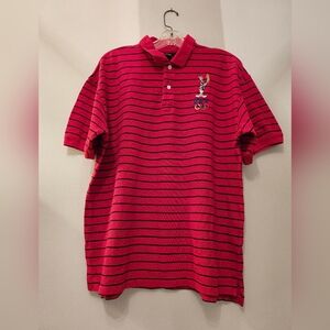 Vintage 1996 Warner Bros USA Olympic Team Collection Striped Red Polo | Size XL